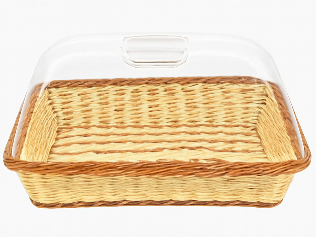 Корзина плетенная для продуктов Helios, с крышкой, 39×28×8 см