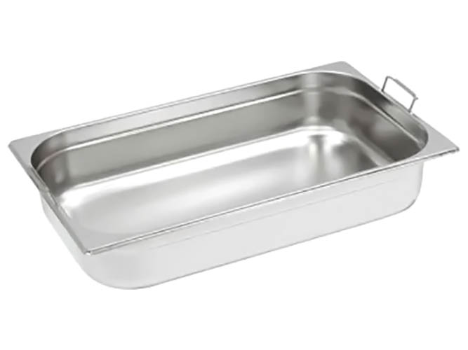 Гастроконтейнер с ручками GN1/4-65, нержавеющая сталь, 265×162×65мм, 1,8л