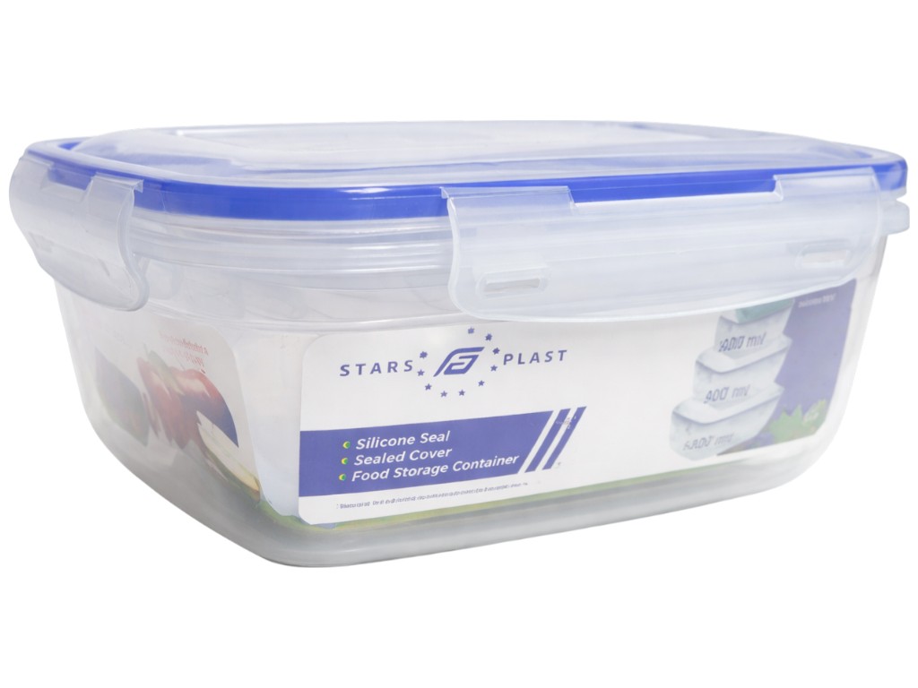 Контейнер харчовий Stars Plast, прямокутний, пластик, 1400, 800, 400мл (ціна за набір 3шт)