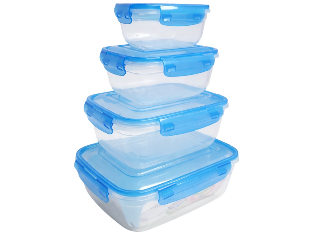 Контейнер пищевой Stars Plast, прямоугольный, пластик, 400, 800, 1400, 2300мл (цена за набор 4шт)