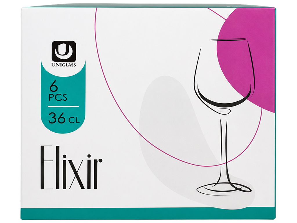 Набор бокалов для вина Elixir, 6 шт, 360 мл