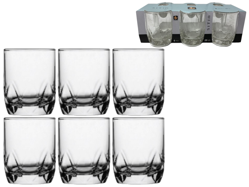 Набір склянок UniGlass Sitia, колір прозорий, 200 мл, 6 шт.