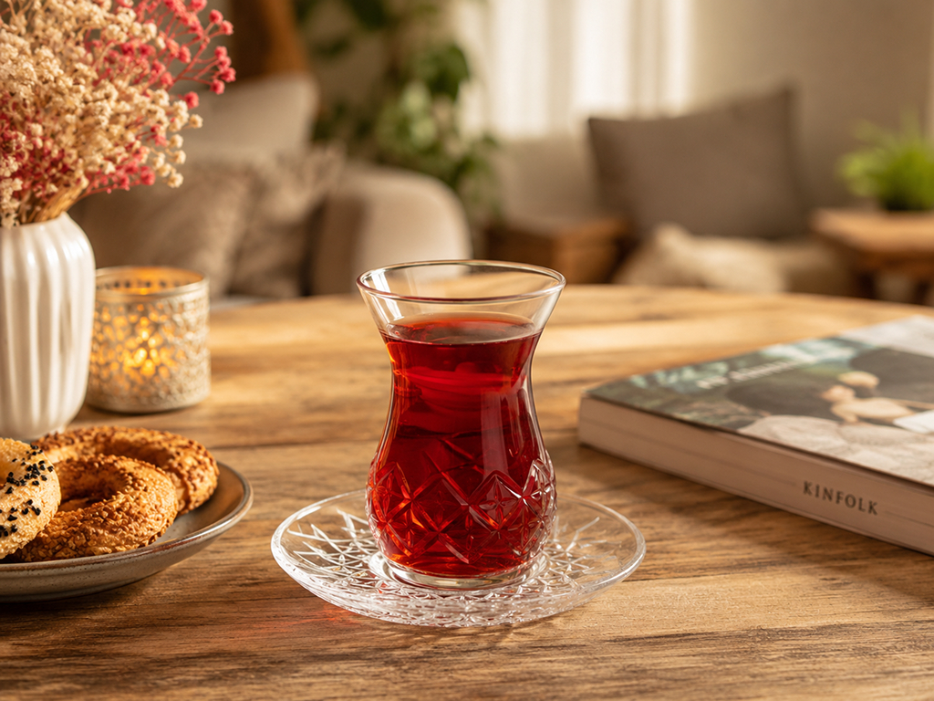 Набор стаканов с блюдцами Pasabahce Timeless для турецкого чая, 170мл, 6шт, (цена за набор)