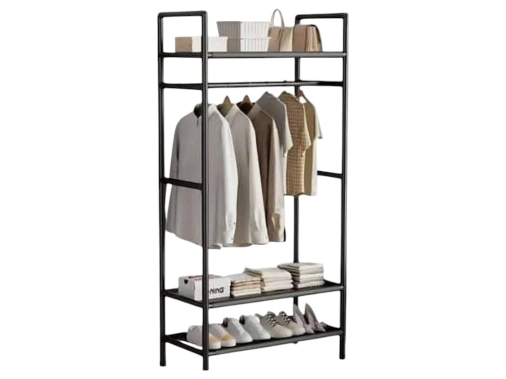 Вешалка-органайзер, нагрузка 40кг, металл, пластик, 68×40×135см, цвет черный