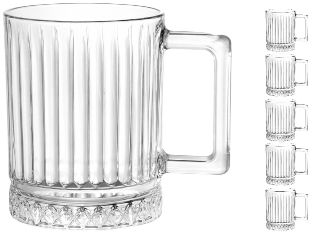 Чашка Versailles, скло, 330мл, колір прозорий (ціна за набір 6шт)