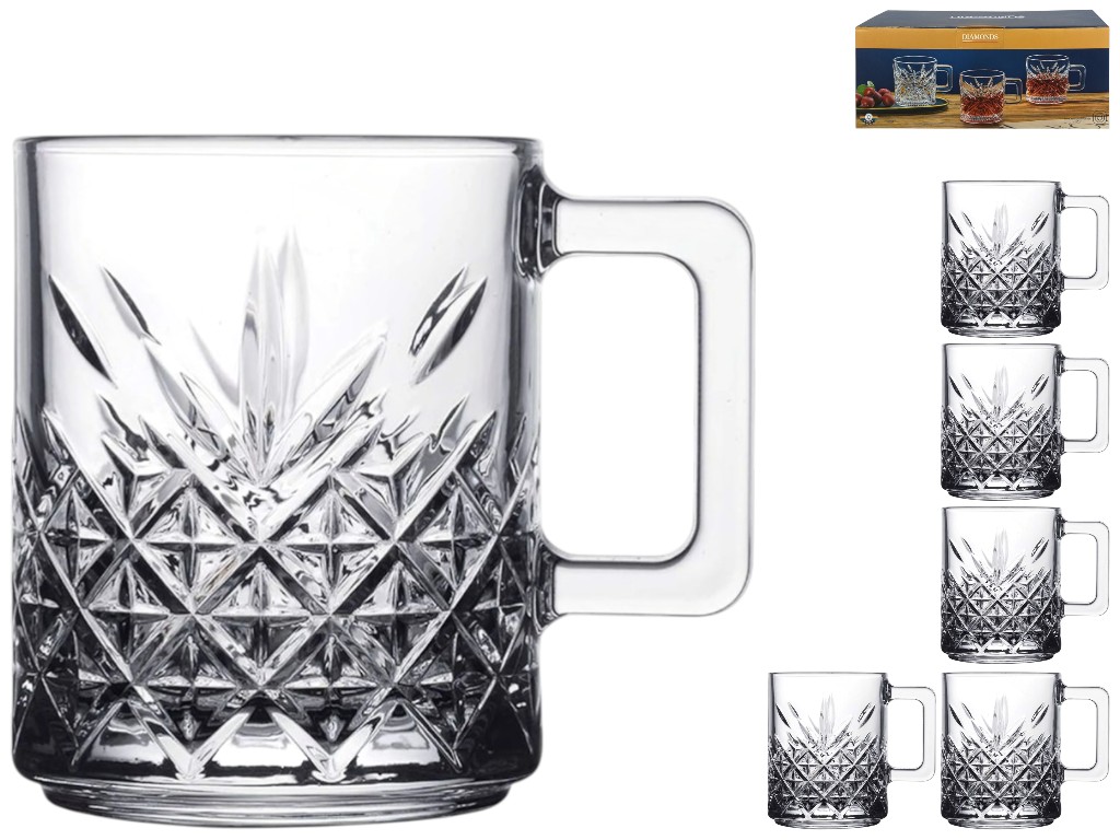 Чашка Oxford, скло, 330мл, колір прозорий (ціна за набір 6шт)