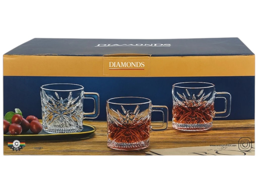 Чашка Oxford, скло, 330мл, колір прозорий (ціна за набір 6шт)