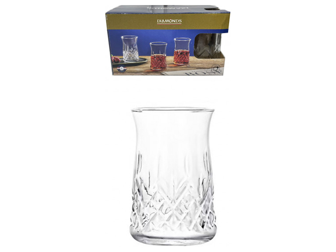 Набір склянок Стамбул, для турецького чаю, 195мл (ціна за набір 6шт)