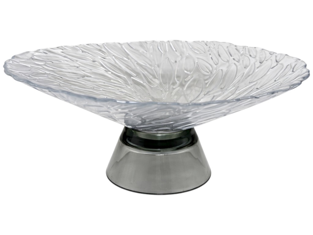 Салатница-фруктовница на ножке Gardens Top, стекло, 25,6см, цвет дымчатый