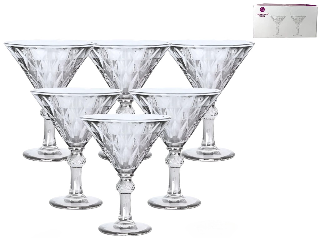 Келих для мартіні Палаццо, скло, 200мл, колір прозорий (ціна за набір 6шт)