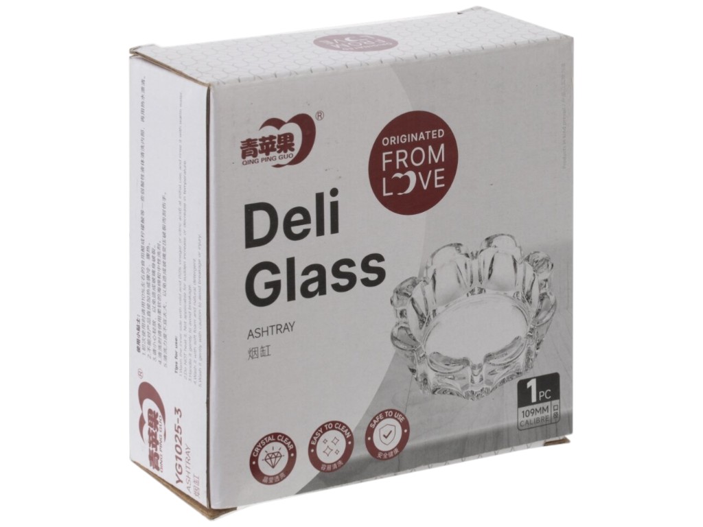 Пепельница круглая Rose, стекло, 10,9х3,5см, цвет прозрачный