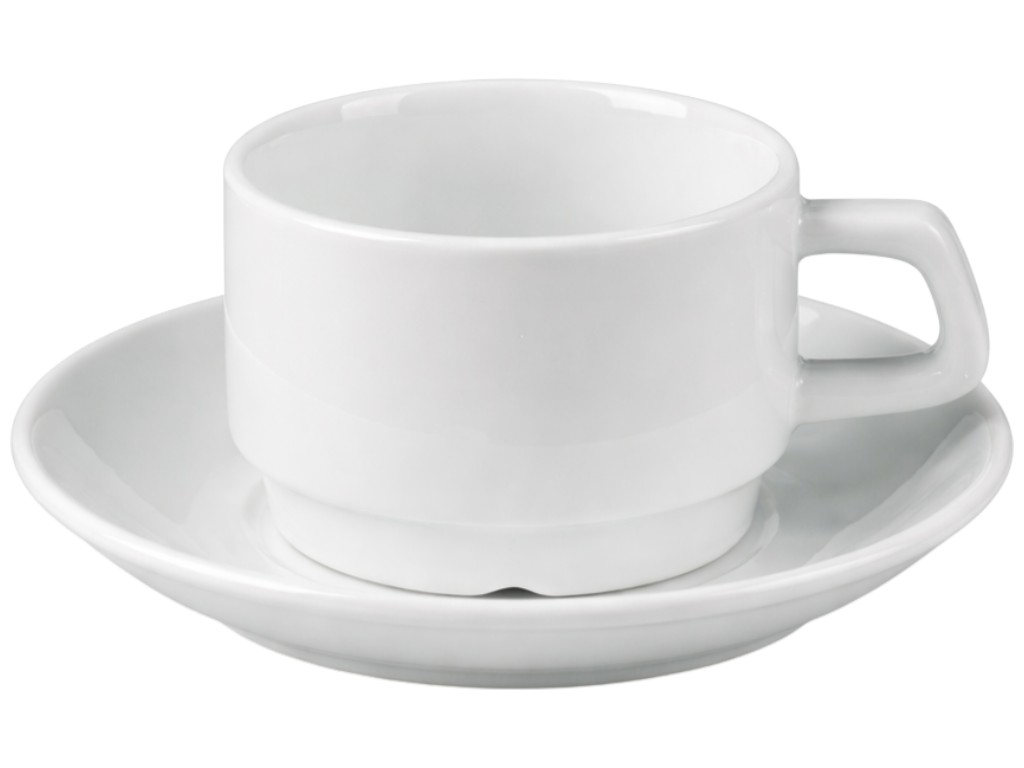 Чашка с блюдцем, фарфор, 250мл, цвет белый (цена за 2 предмета)