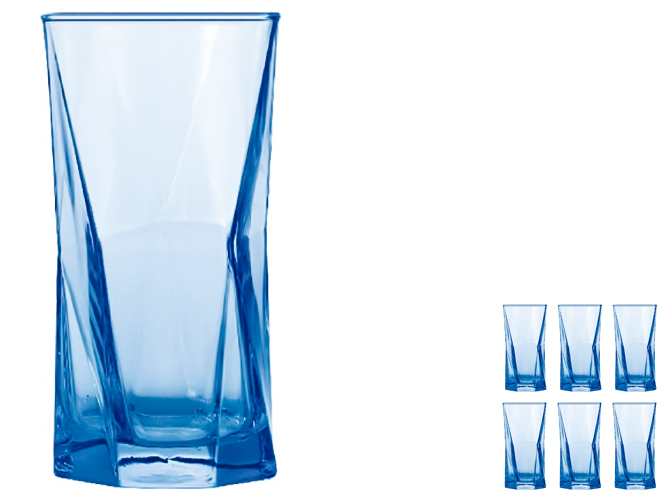 Набор стаканов Adamantas blue, 440мл (цена за набор 6шт)