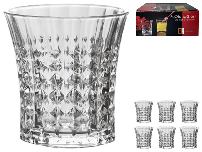 Набор стаканов Диамонд Fa Qiang Glass, низких, 260мл (цена за набор 6шт)