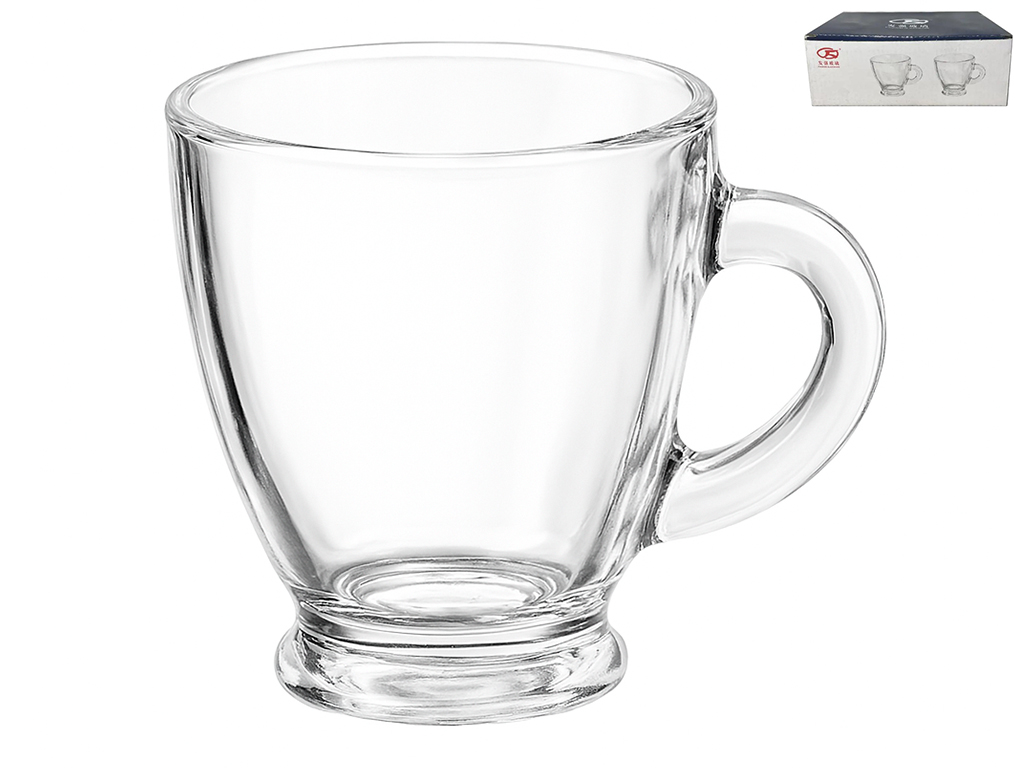 Набор стеклянных чашек Эспрессо, 90мл, прозрачные (цена за 6 шт)