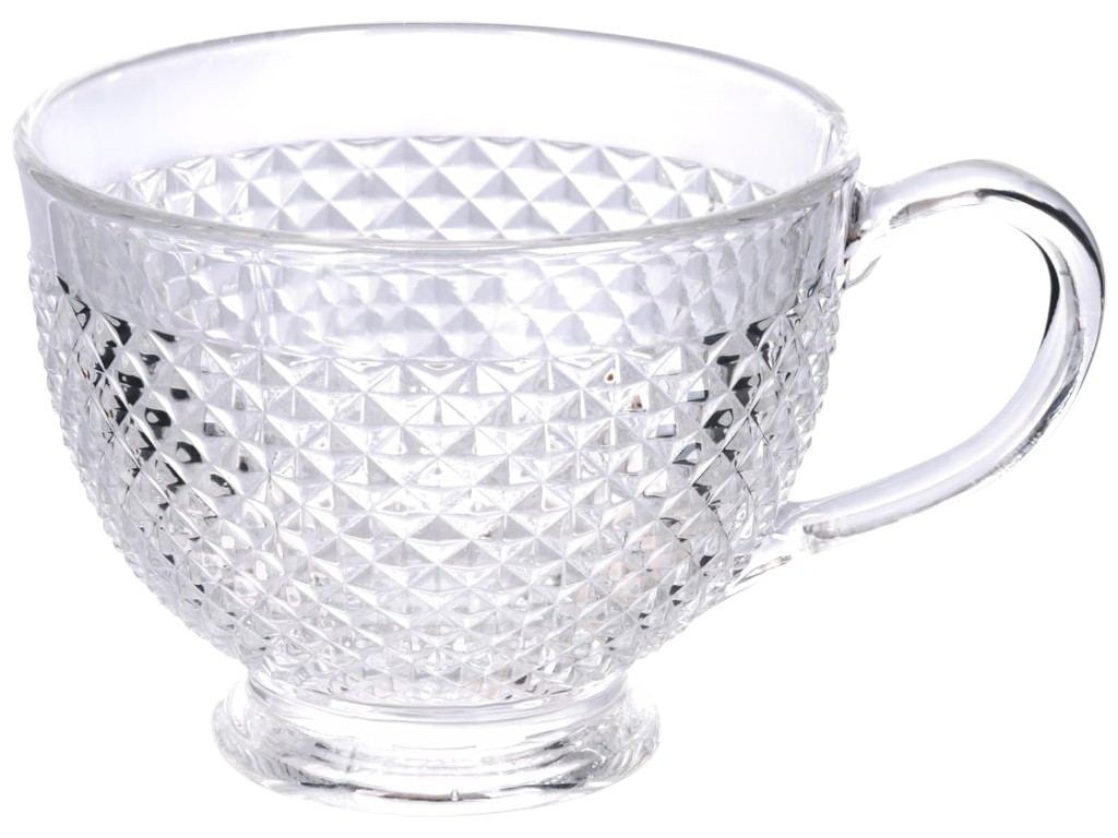 Чашка Tradition, скло, 195мл, колір прозорий, 2 дизайни (ціна за набір 6шт)