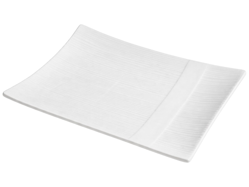 Тарелка прямоугольная Extra White, рельефная, фарфор, 258×175мм, цвет белый