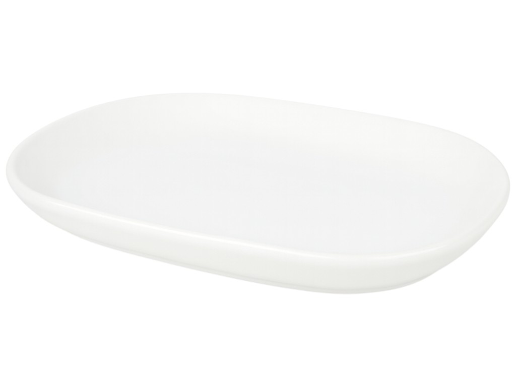 Тарілка овальна, закруглена, порцеляна, 206×112мм, колір білий
