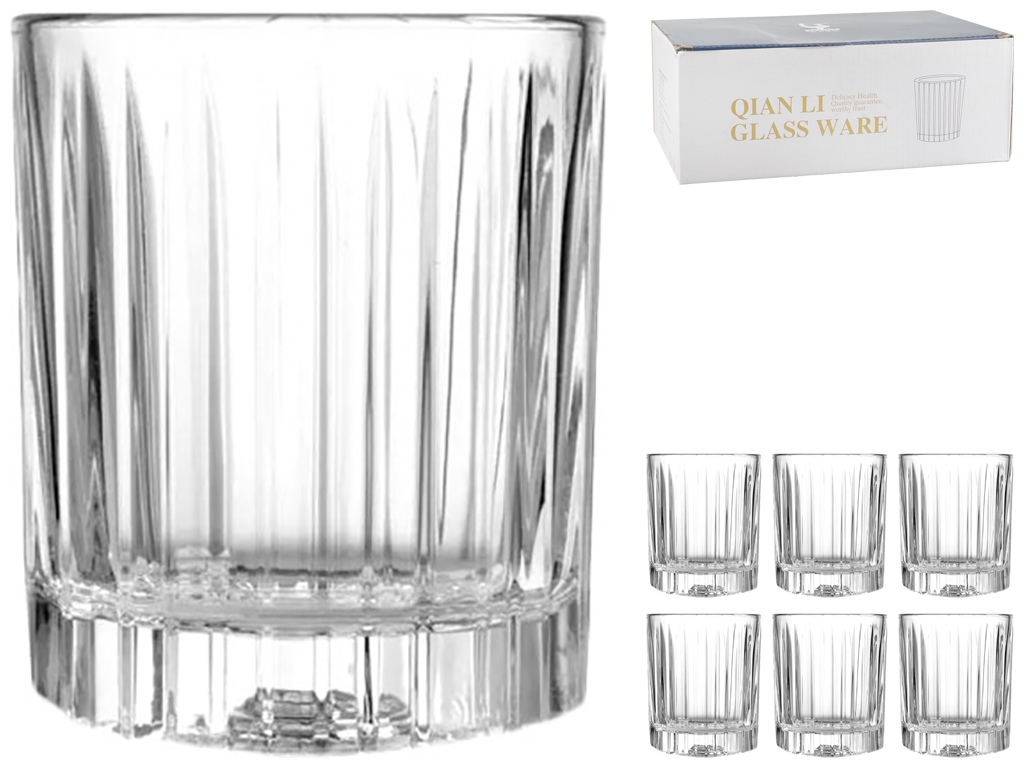 Набор стаканов Qian li glass ware, низких, 300мл (цена за набор 6шт) 07167