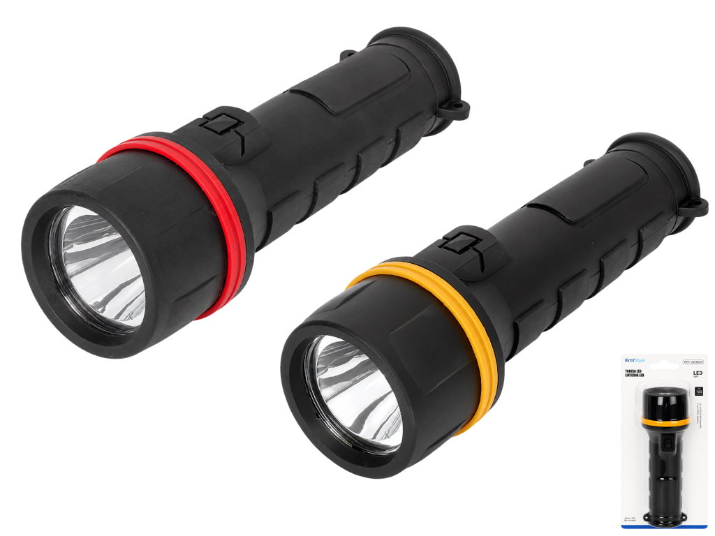 Фонарь ручной LED Kmt Style, пластик, 16,5×6,5см, 2 цвета, (цена за 1шт)