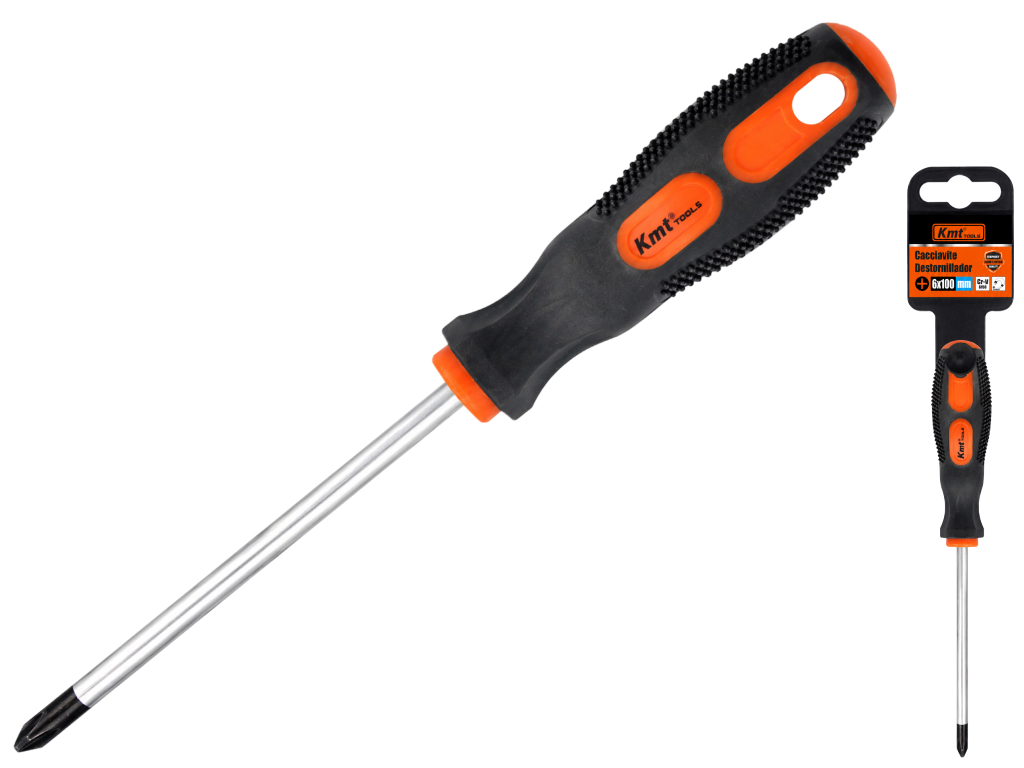 Отвертка крестовая Kmt Tools, пластик, углеродистая сталь, 6×100мм