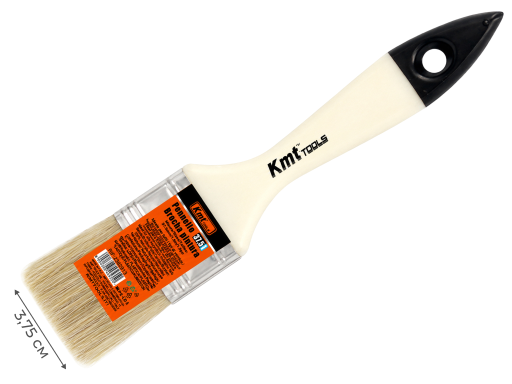 Кисть малярная Kmt Tools, пластик, железо, свиная щетина, 3,75см