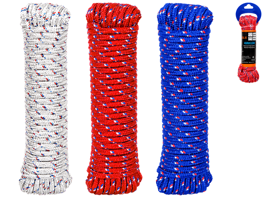 Веревка полипропиленовая Kmt Tools, 10м×0,4см, 3 цвета (цена за 1шт)