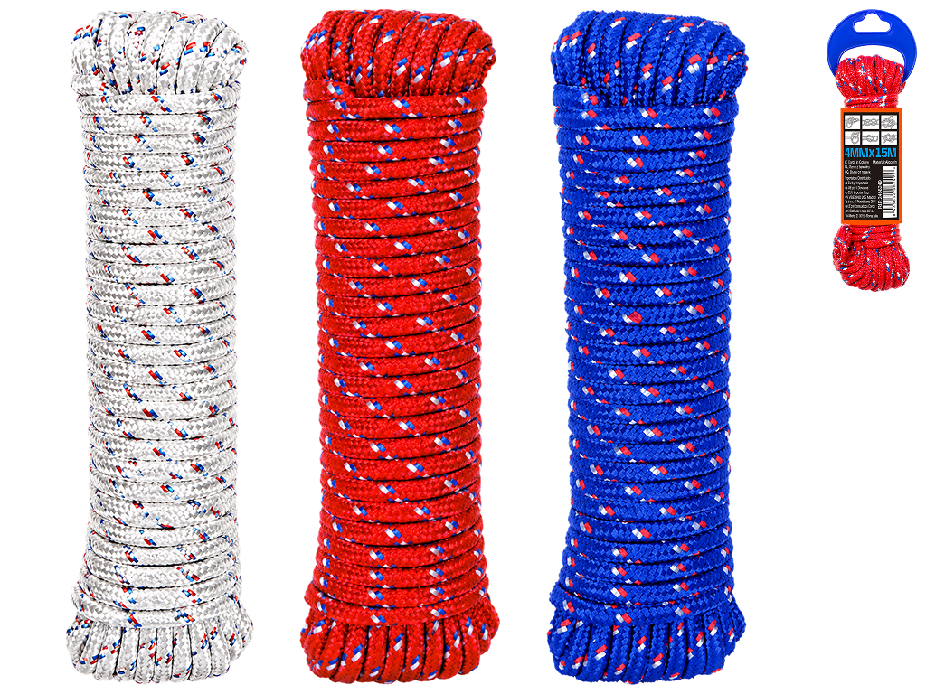 Веревка полипропиленовая Kmt Tools, 15м×0,5см, 3 цвета
