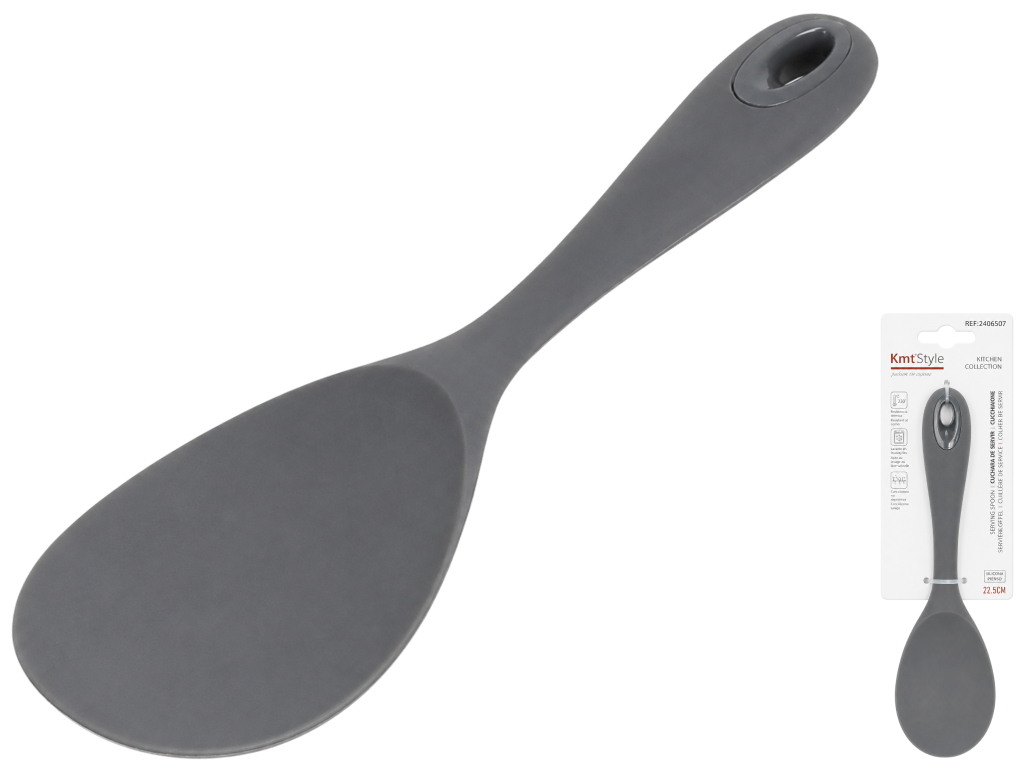 Ложка силиконовая Kmt Style, 22,5×7см, цвет серый
