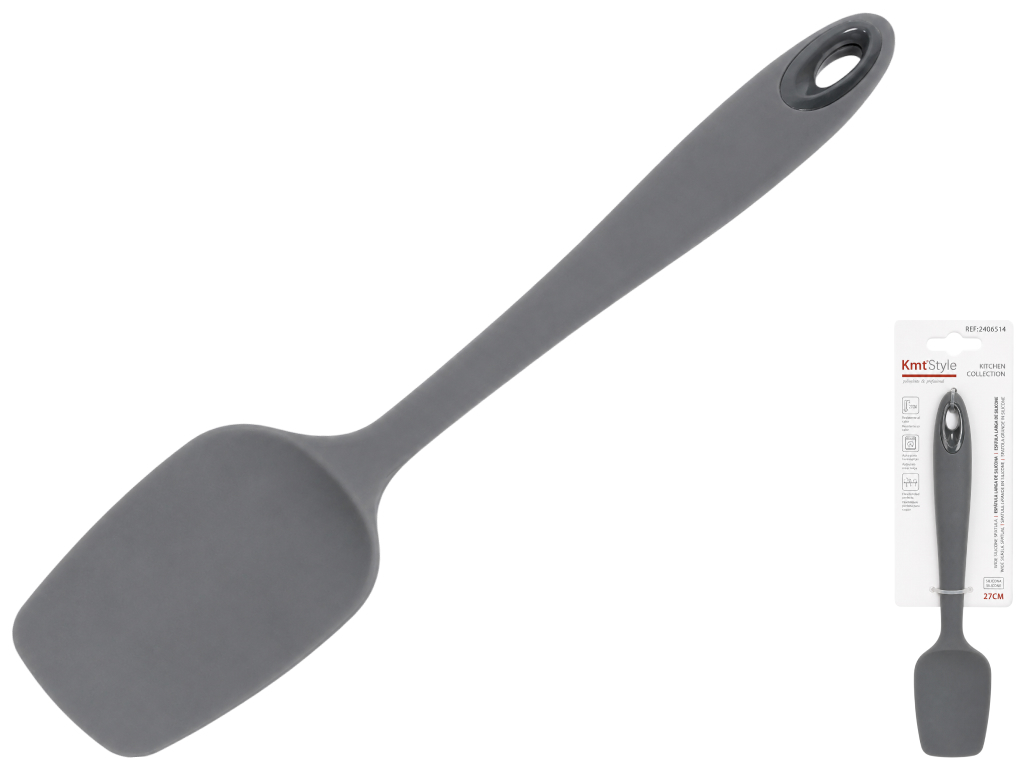 Лопатка кухонная Kmt Style, силикон, 27×6см, цвет серый