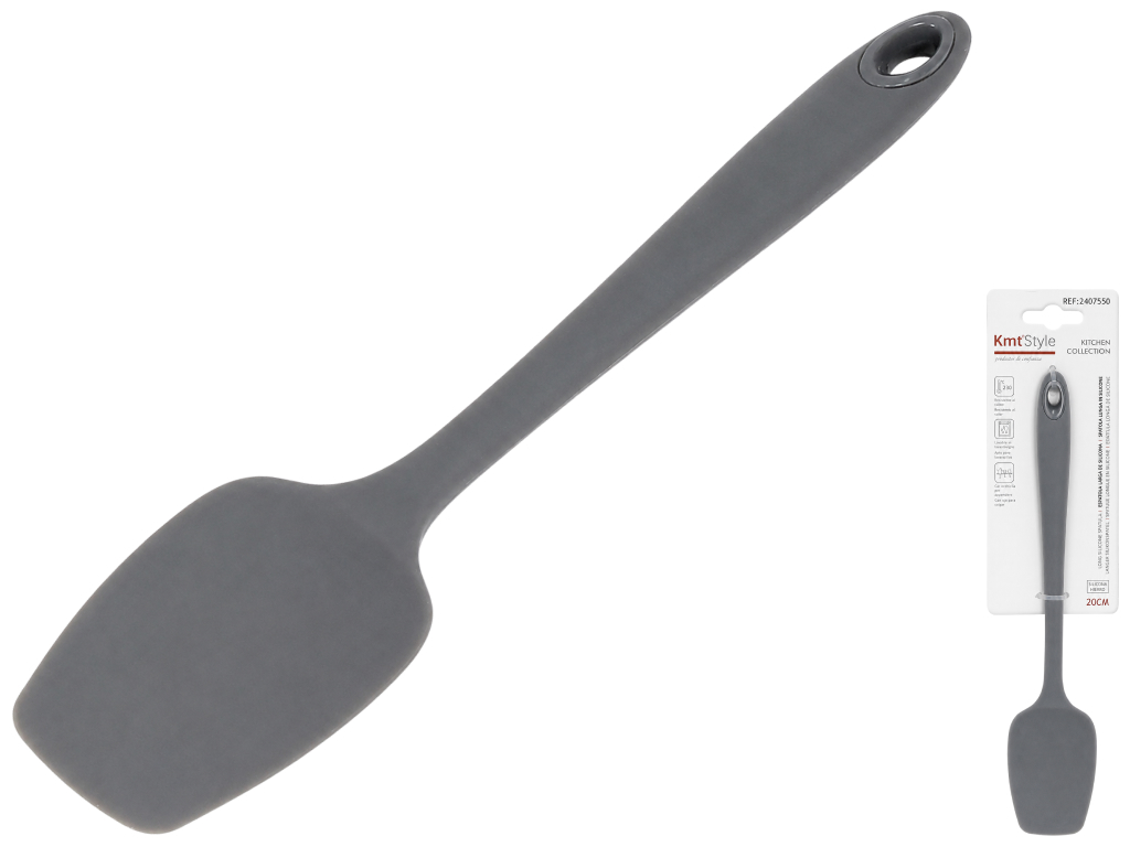 Лопатка кухонная Kmt Style, силикон, 20×4,5см, цвет серый