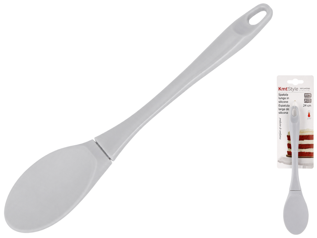 Лопатка кулинарная Kmt Style, силикон и пластик, 24×4,8см, цвет серый