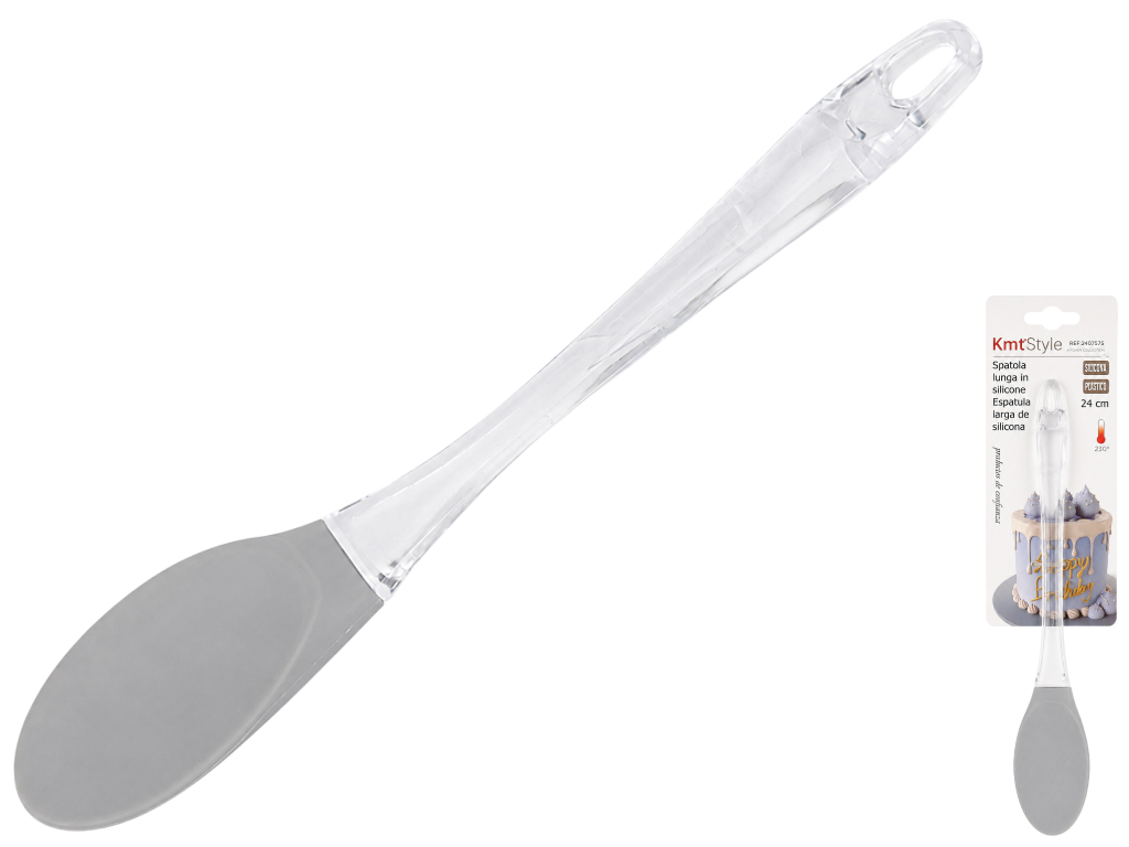 Лопатка кулинарная Kmt Style, силикон и пластик, 24×5см, цвет серый