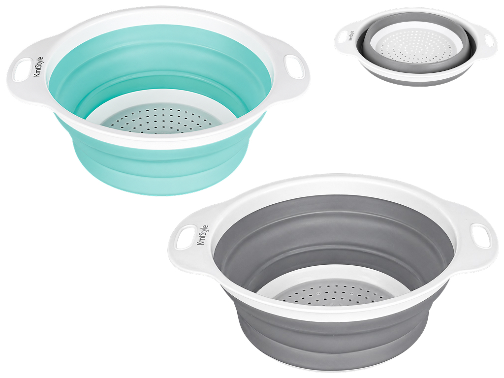 Дуршлаг складной KmtStyle, силиконовый, с ручками, 29,5×23,5×9,5см (цена за 1шт)