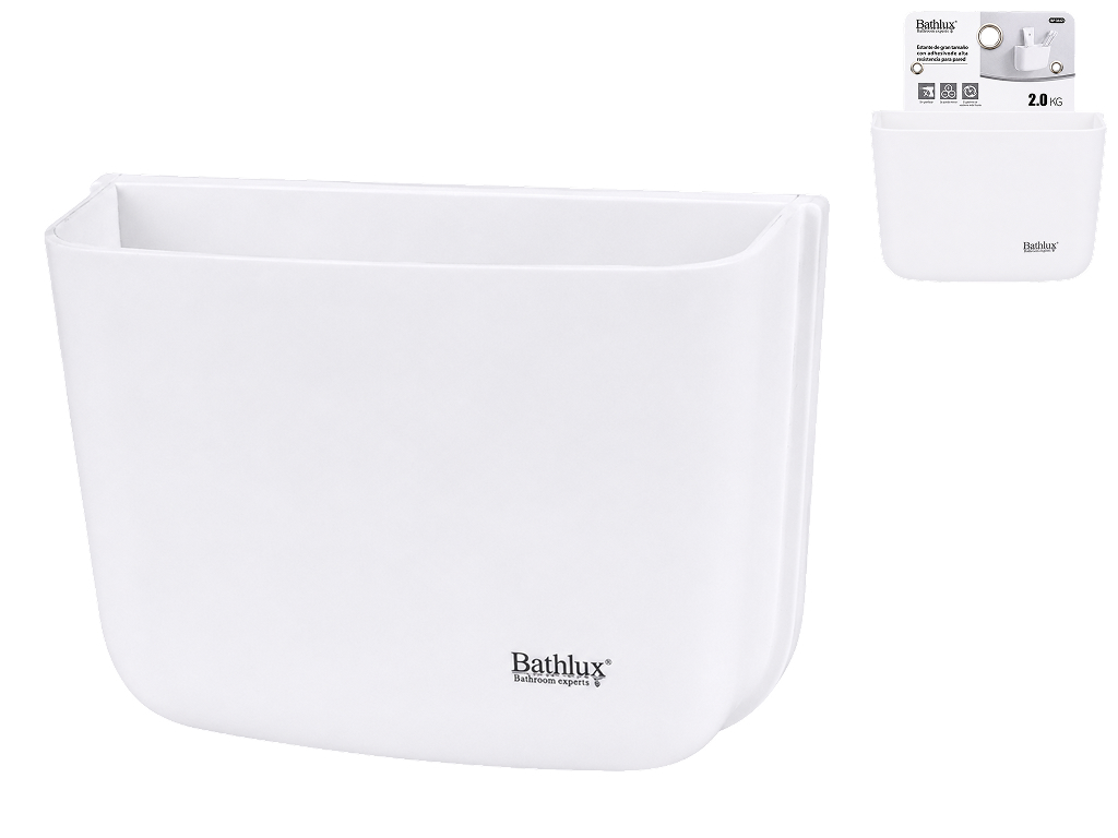 Органайзер для ванної Bathlux, настінний, 14,5×14,5×5,1 см, білий