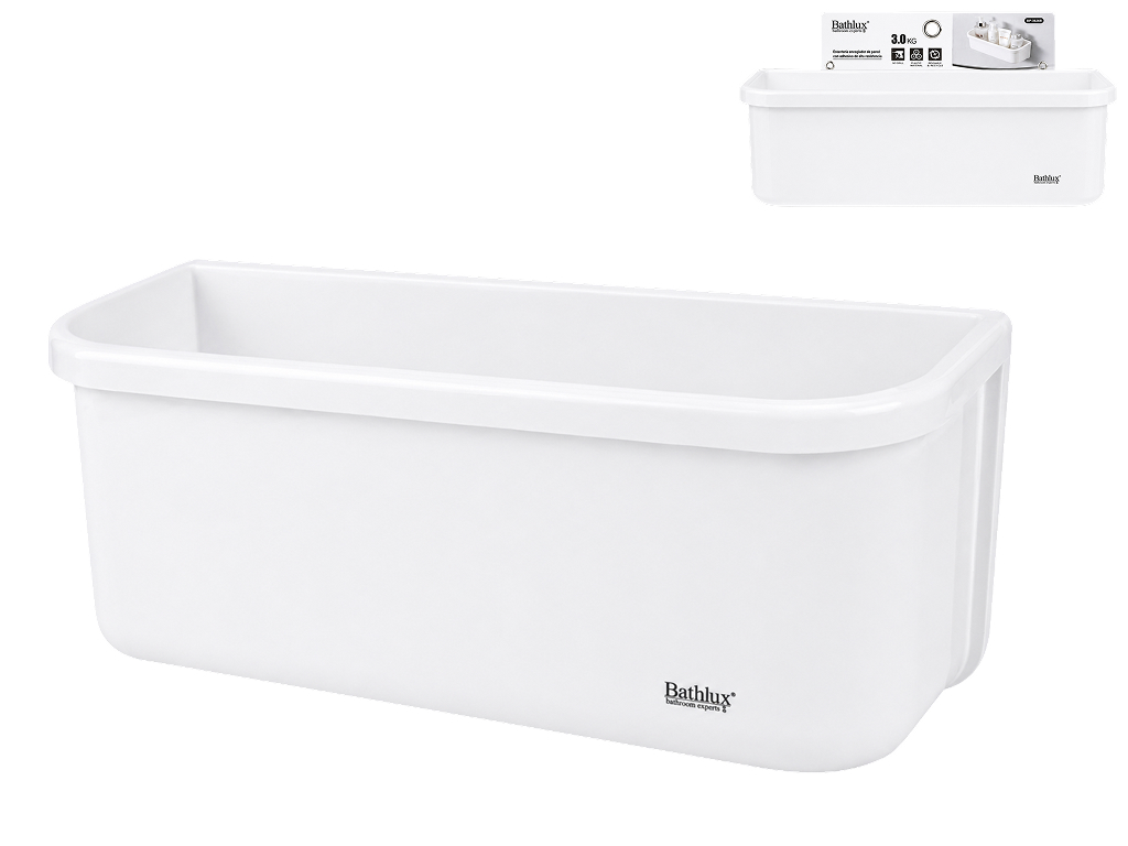 Полиця для ванної Bathlux, настінна, 29,2×9,8×10,5 см, біла