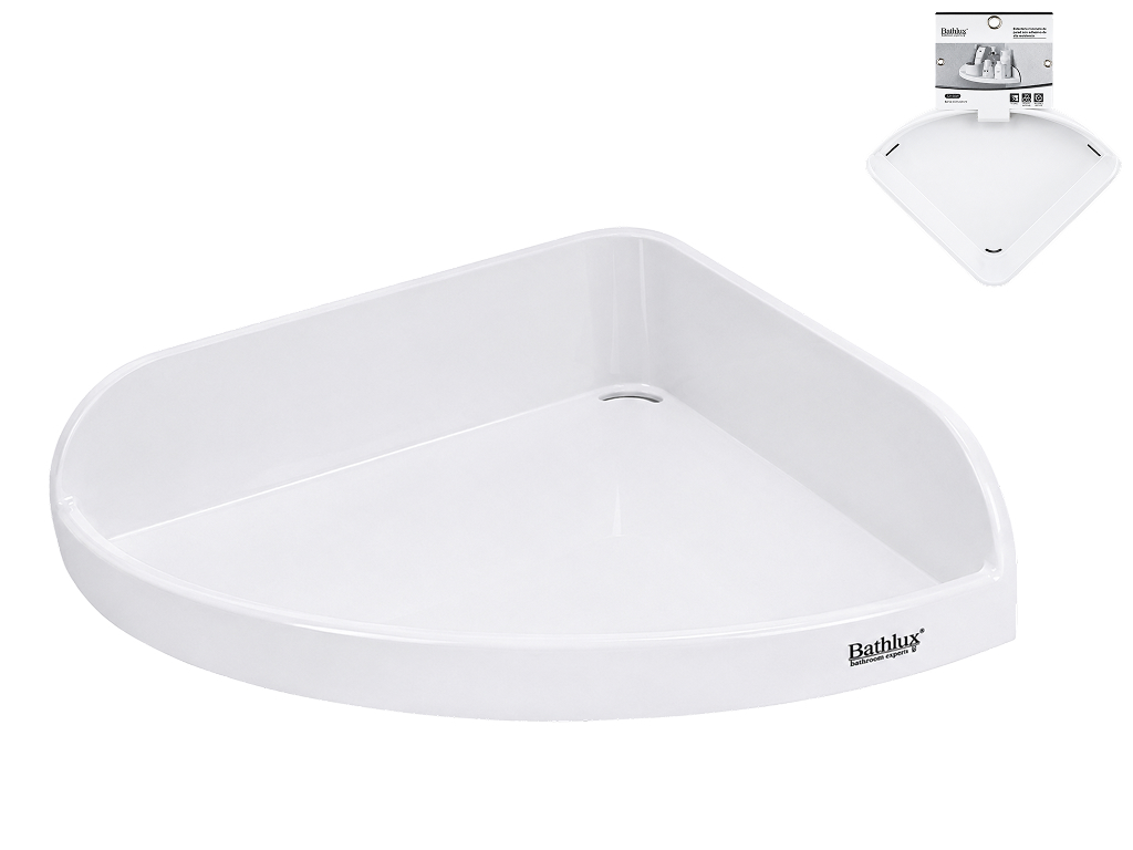 Угловая полка для ванной Bathlux, настенная, 32×22,5×7 см, белая