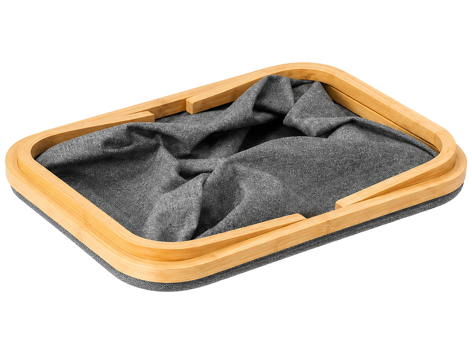 Корзина для хранения Kmt Style, бамбук, полиэстер, складная, с ручками, 45×30×25 см