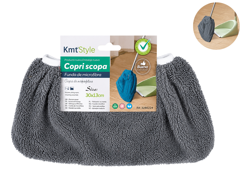 Насадка для метлы KmtStyle, из микрофибры, 30×13 см, серая
