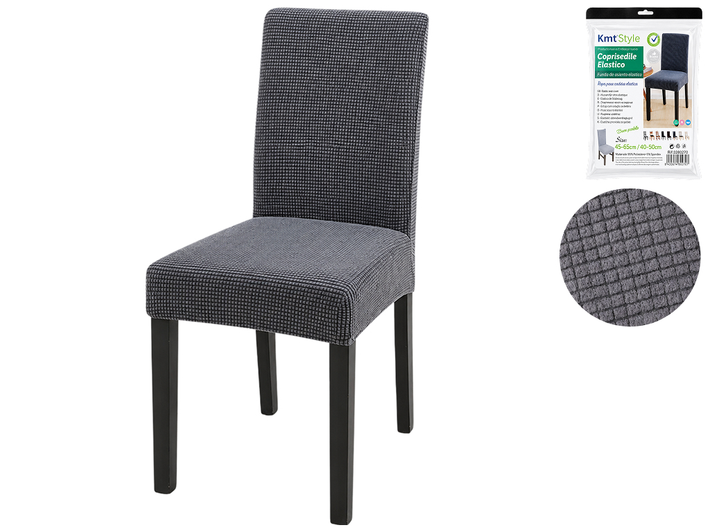 Чохол на стілець KmtStyle, 45–65×40–50см, колір темно-сірий