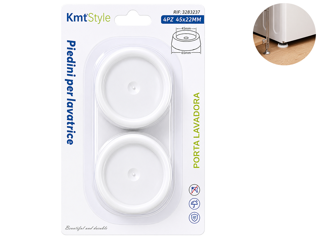 Підставки під ніжки пральної машини KmtStyle TPR, 6,5×2,2 см, (ціна за 4 шт)