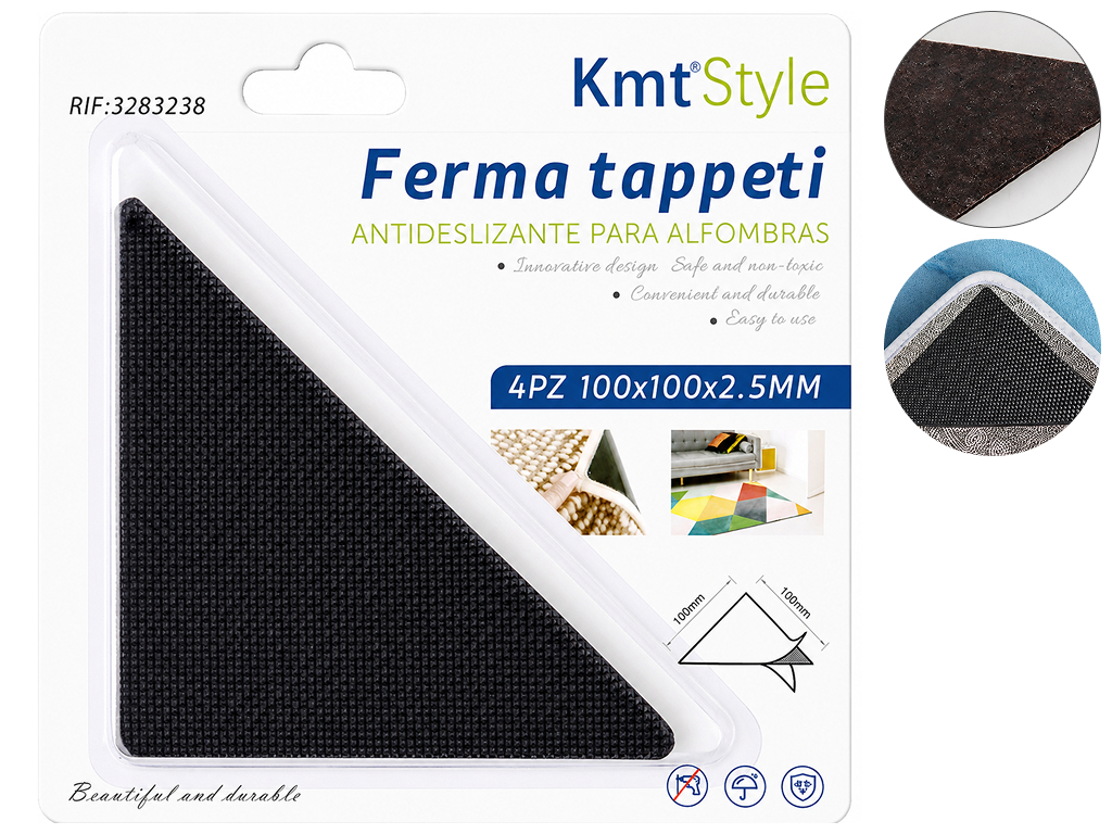Антиковзкі накладки для килимів KmtStyle трикутні, 10×10 см, (ціна за 4 шт)