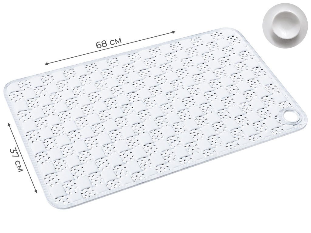 Килимок протиковзкий для ванни Bathlux, PVC, 68x37см, прозорий