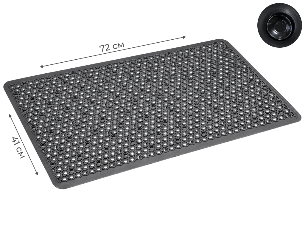 Килимок для ванної Bathlux антиковзкий TPR, 72×41см, сірий