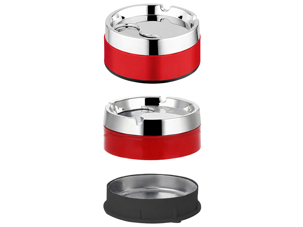 Пепельница KmtStyle, металл и ABS-пластик, 9,5×5см, 4 цвета (цена за 1шт)