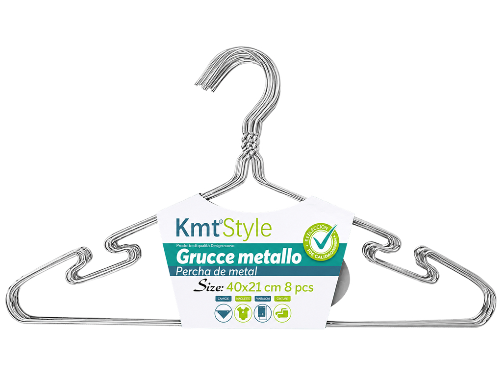 Набір вішалок KmtStyle, металеві, 40×11см, (ціна за набір 8шт)