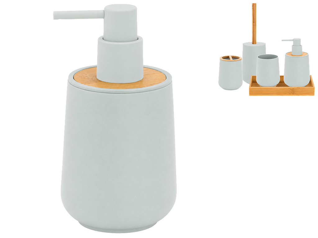 Дозатор Bathlux для рідкого мила, soft touch, 15,6x8,4см, сіро-блакитний (ціна за 1 предмет)