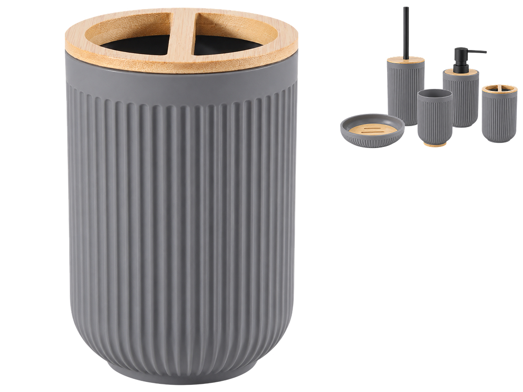 Підставка Bathlux для зубних щіток, ABS-пластик, 11,2x7,8см, колір сірий (ціна за 1 предмет)