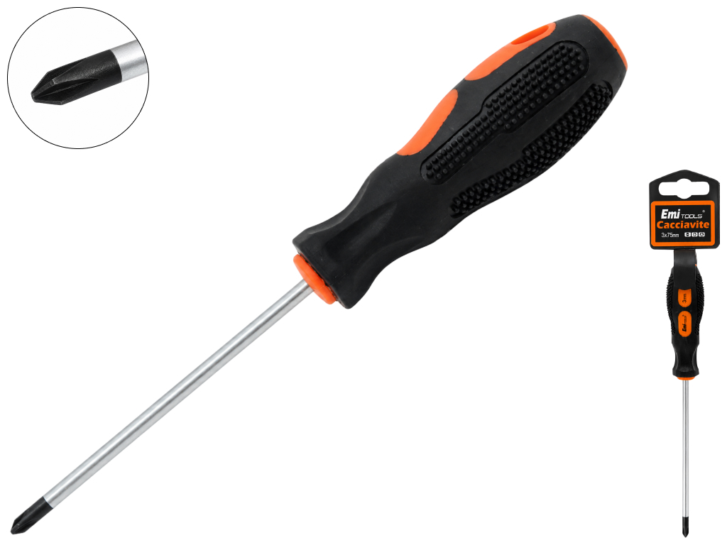 Отвертка крестовая EmiTools, 3×7,5см Отвертка крестовая EmiTools, 3×7,5см