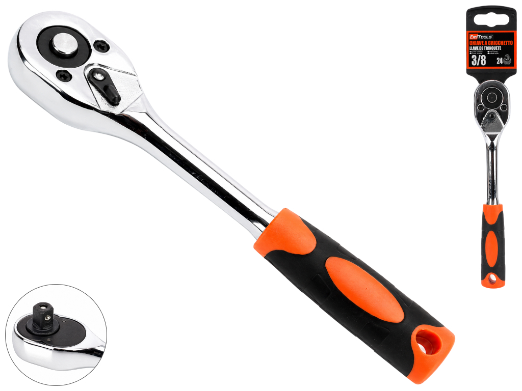 Трещотка EmiTools, 3/8", 21см